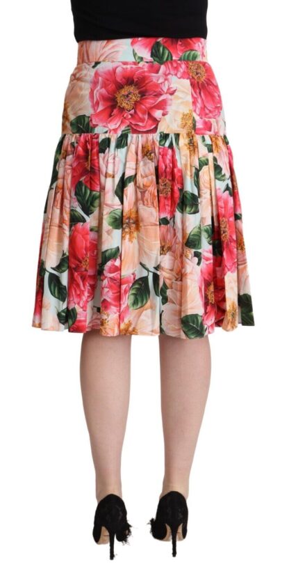 Dolce & Gabbana - Elegant Pleated Floral A-Line Skirt