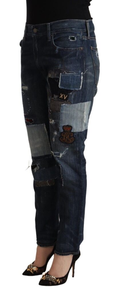 Ralph Lauren - Chic Patchwork Mid Waist Denim Jeans