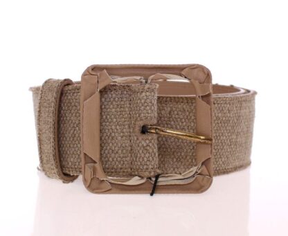 Dolce & Gabbana - Elegant Beige Leather-Linen Blend Belt