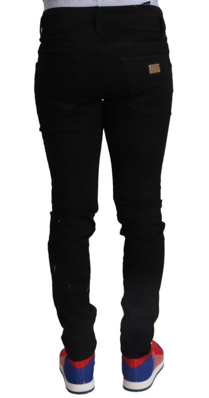 Dolce & Gabbana - Black Cotton Stretch Running Denim Skinny Jeans