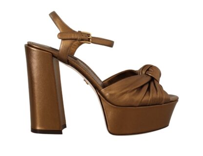 Dolce & Gabbana - Elegant Bronze Ankle Strap Heel Sandals