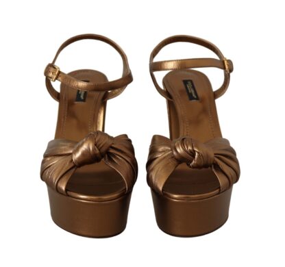 Dolce & Gabbana - Elegant Bronze Ankle Strap Heel Sandals