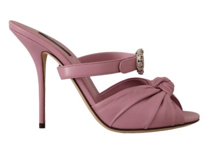 Dolce & Gabbana - Elegant Pink Crystal Heeled Sandals