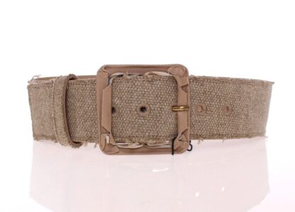 Dolce & Gabbana - Elegant Beige Leather-Linen Blend Belt