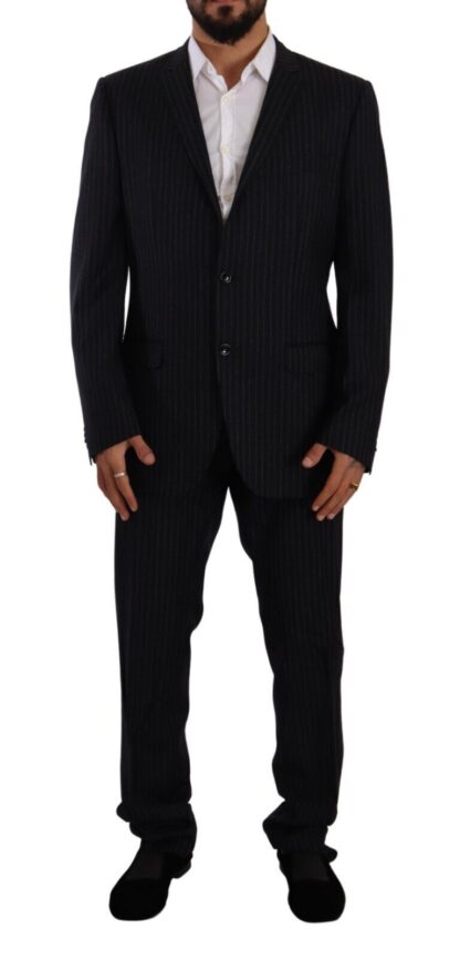 Dolce & Gabbana - Elegant Black Striped Wool Suit