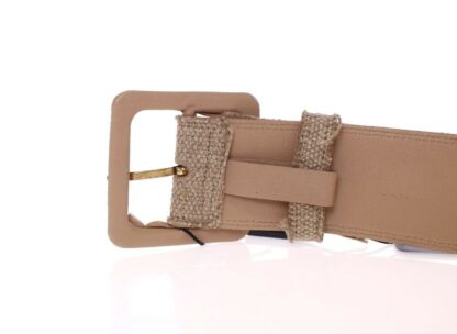 Dolce & Gabbana - Elegant Beige Leather-Linen Blend Belt