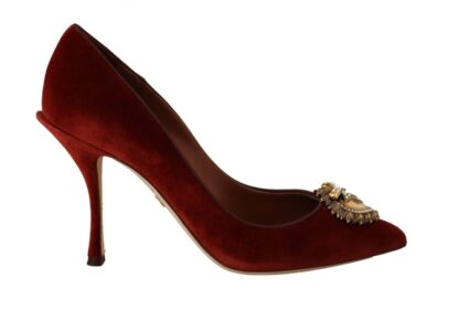 Dolce & Gabbana - Velvet Devotion Heel Pumps in Rich Brown