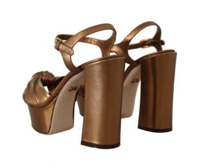 Dolce & Gabbana - Elegant Bronze Ankle Strap Heel Sandals