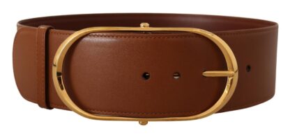 Dolce & Gabbana - Elegant Gold Buckle Leather Belt