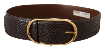 Dolce & Gabbana - Elegant Python Leather Belt with Gold Buckle