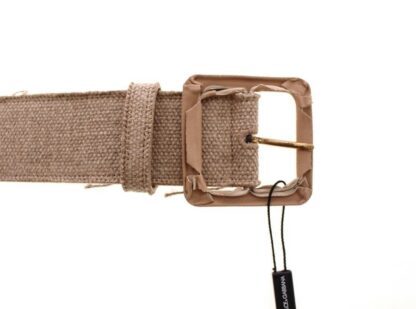 Dolce & Gabbana - Elegant Beige Leather-Linen Blend Belt