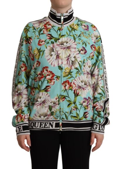 Dolce & Gabbana - Floral Zip Bomber Sweater Extravaganza