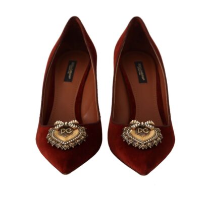 Dolce & Gabbana - Velvet Devotion Heel Pumps in Rich Brown