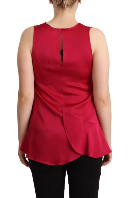 Twinset - Elegant Red V-Neck Sleeveless Tank Top