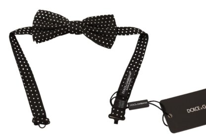 Dolce & Gabbana - Elegant Black Silk Dotted Bow Tie