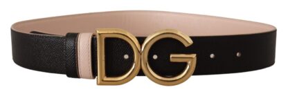 Dolce & Gabbana - Elegant Dual-Tone Leather Belt with Gold Buckle