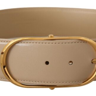 Dolce & Gabbana - Elegant Leather Belt with Gold Buckle