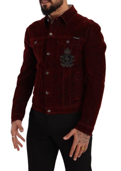 Dolce & Gabbana - Elegant Burgundy Biker Velvet Jacket