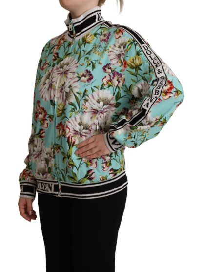 Dolce & Gabbana - Floral Zip Bomber Sweater Extravaganza