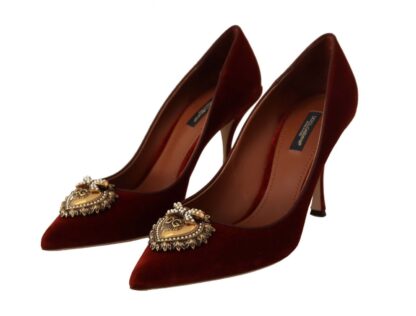 Dolce & Gabbana - Velvet Devotion Heel Pumps in Rich Brown