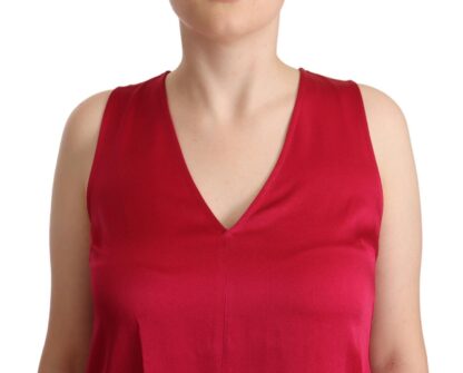 Twinset - Elegant Red V-Neck Sleeveless Tank Top