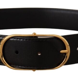 Dolce & Gabbana - Elegant Gold Buckle Leather Belt