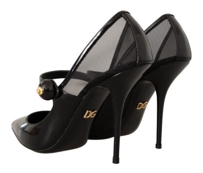 Dolce & Gabbana - Black Leather Heels Pumps Mary Jane Shoes