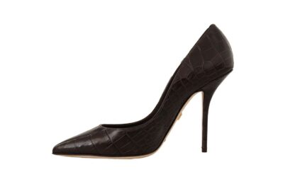 Dolce & Gabbana - Brown Crocodile Leather Pointed Toe Pumps Shoes