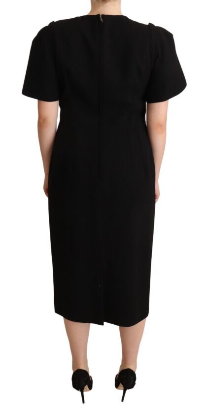 Dolce & Gabbana - Elegant Black Midi Dress with Bow Detail