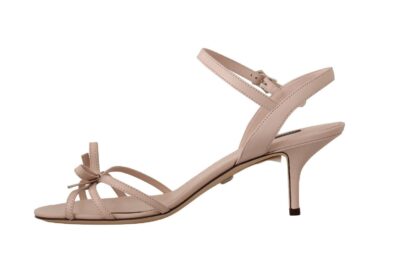 Dolce & Gabbana - Pink Leather Ankle Strap Sandals Devotion Shoes