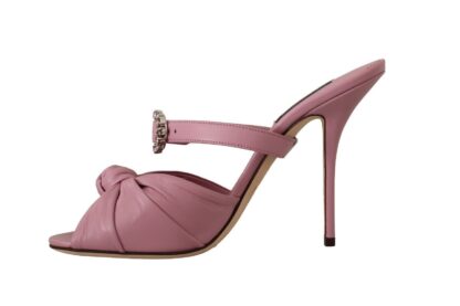 Dolce & Gabbana - Elegant Pink Crystal Heeled Sandals