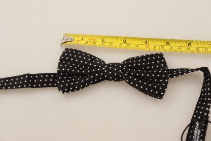 Dolce & Gabbana - Elegant Black Silk Dotted Bow Tie