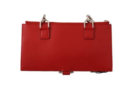 Dolce & Gabbana - Elegant Red Leather Sling Wallet