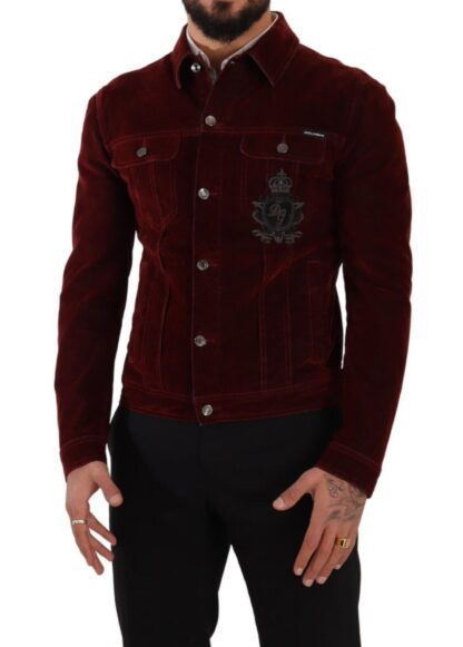 Dolce & Gabbana - Elegant Burgundy Biker Velvet Jacket