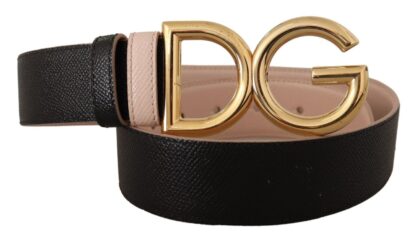 Dolce & Gabbana - Elegant Dual-Tone Leather Belt with Gold Buckle