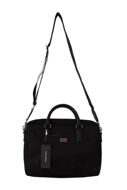 Dolce & Gabbana - Sleek Black Leather Messenger Bag for Men