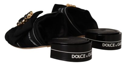 Dolce & Gabbana - Elegant Black Crystal-Embellished Slides