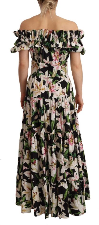 Dolce & Gabbana - Elegant Cap Sleeve Lily Print Dress