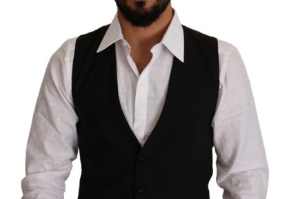 Dolce & Gabbana - Elegant Black Wool Blend Dress Vest