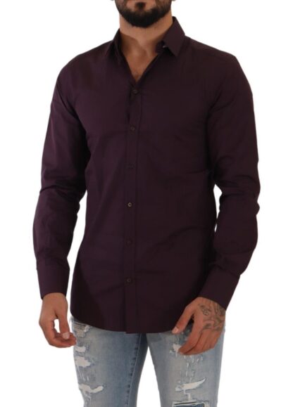 Dolce & Gabbana - Elegant Purple Cotton Dress Shirt