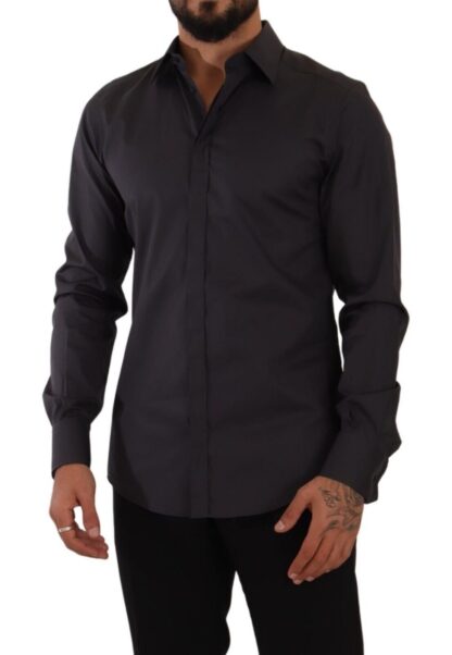 Dolce & Gabbana - Elegant Slim Fit Blue Martini Dress Shirt