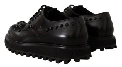 Dolce & Gabbana - Elegant Black Crystal-Embellished Derby Shoes