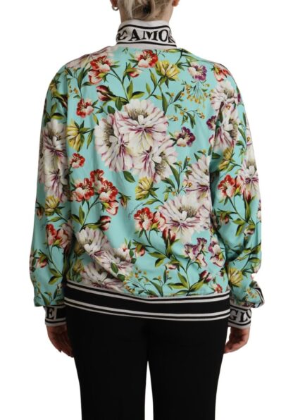 Dolce & Gabbana - Floral Zip Bomber Sweater Extravaganza