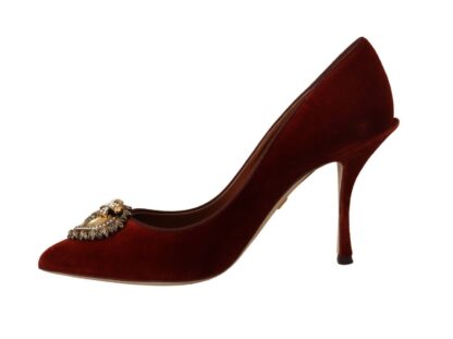 Dolce & Gabbana - Velvet Devotion Heel Pumps in Rich Brown