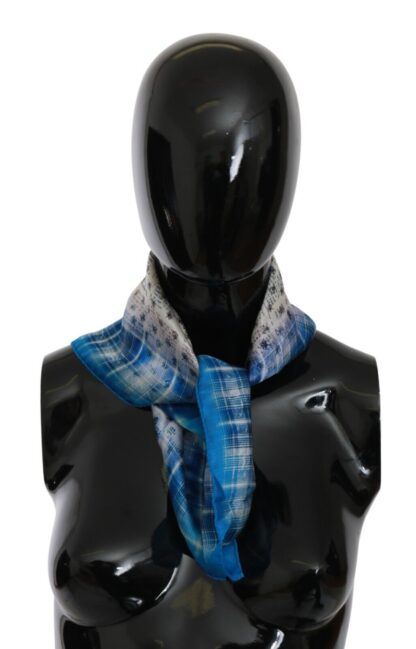 John Galliano - Chic Blue Stripe Bandana Scarf