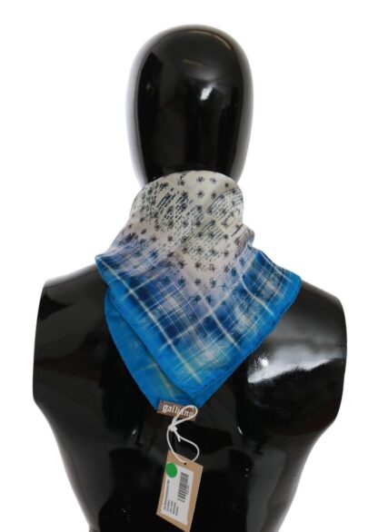 John Galliano - Chic Blue Stripe Bandana Scarf