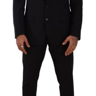 Dolce & Gabbana - Elegant Navy Slim Fit Wool Silk Two-Piece Suit