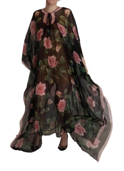 Dolce & Gabbana - Elegant Floral Kaftan Silk Dress