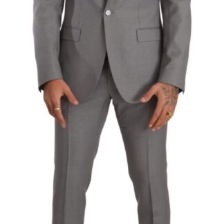 Dolce & Gabbana - Martini Gray Wool Silk Men's Slim Suit