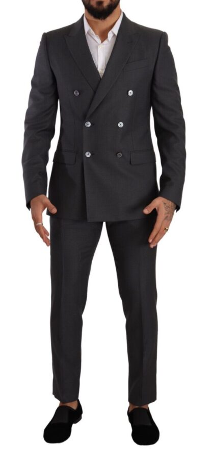 Dolce & Gabbana - Martini Gray Wool Silk Men's Slim Suit